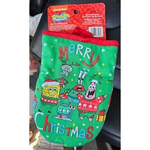 SpongeBob SquarePants 2 Pack Mini Oven Mitts Merry Christmas Green Red Snowflake